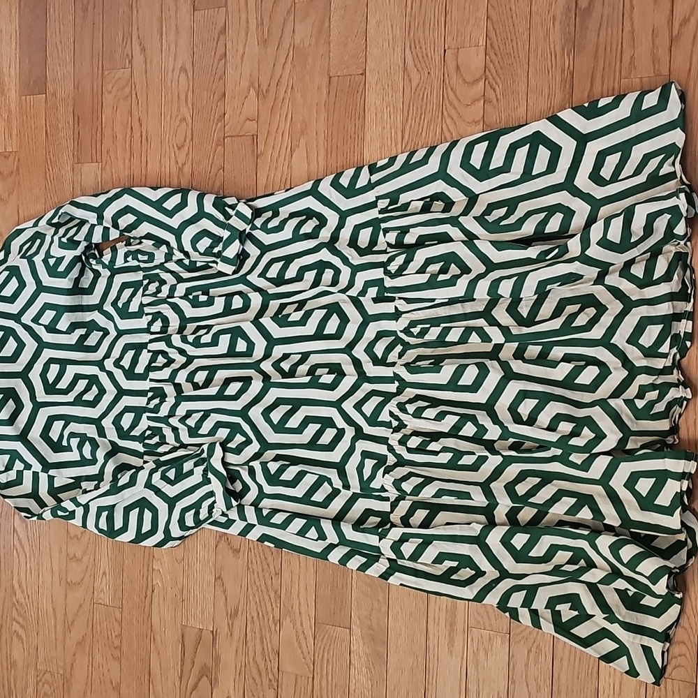 SALE! Zara The Karen Tiered Popover Dress In Geometric Print - Picture 7 of 9